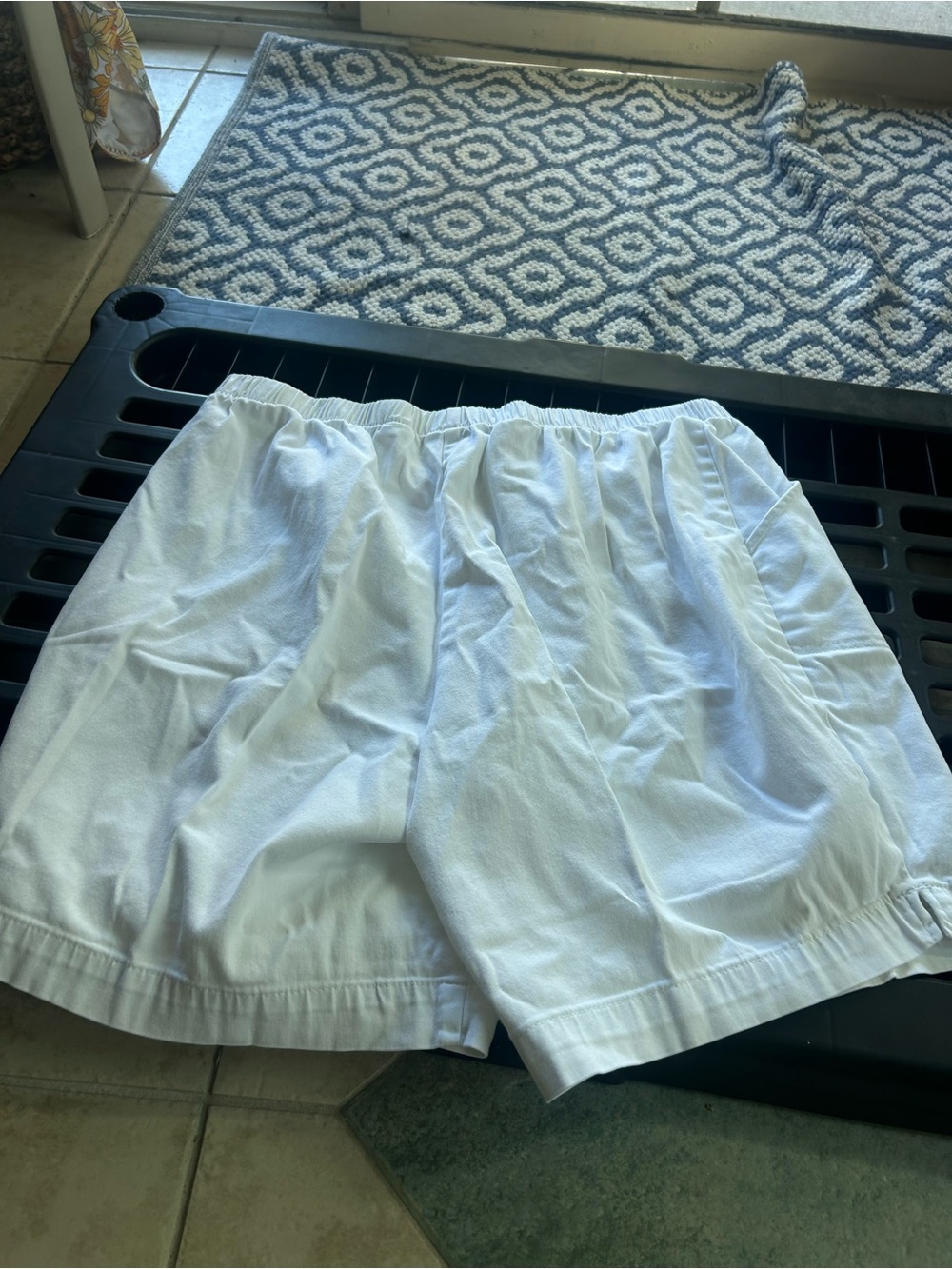 Just My Size White High-Waist Elastic Shorts